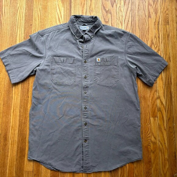 Carhartt Men's Gray Short Sleeve Shirt large tall - Picture 2 of 6